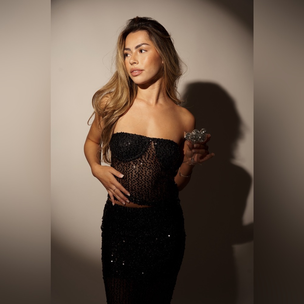 Sequin Full Length Skirt Set